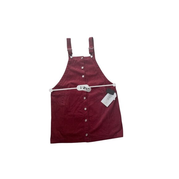 Regeneration By Celebrity Pink Corduroy Button-Down Pinafore Dress M Red Adjusta - Picture 3 of 6